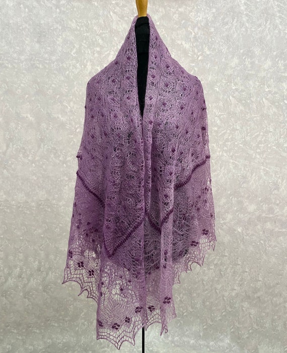 Scialle di pizzo di lusso in piuma di capra Orenburg, 170 x 170 cm