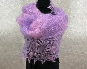 Orenburg lace crochet gradient scarf shawl, 30 x 63 inch / 75 x 160 cm