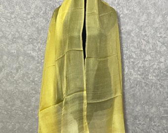 Margilan raw silk large scarf, 30.7 x 70.9 inch / 78 x 180 cm