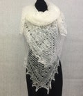 Orenburg antique knit shawl - Victorian winter bridal lace wool crochet wrap, 53.2 x 53.2 inch / 135 x 135 cm product logo