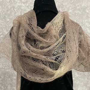 Slavic headscarf - Orenburg cobweb lace scarf, 80 x 190 cm / 31.5 x 74.8 inch