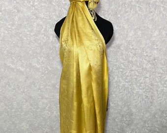 Central Asia head scarf - Asian fringe pashmina, 28.4 x 70.9 inch / 72 x 180 cm