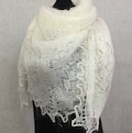 Orenburg antique lace shawl - Slavic crochet baby shawl - Wedding knitted cape, 51.2 x 51.2 inch / 130 x 130 cm product logo