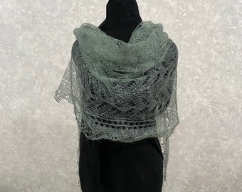 Orenburg lace cobweb shawl scarf, 33 x 79 inch / 85 x 200 cm
