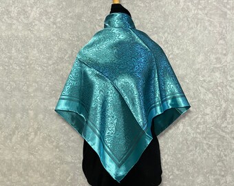 Asian shawl - Ethnic square scarf, 36.2 x 36.2 inch / 92 x 92 cm