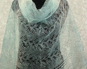 Orenburg lace shawl - Gradient downy scarf,  32.3 x 70.9 inch / 82 x 180 cm