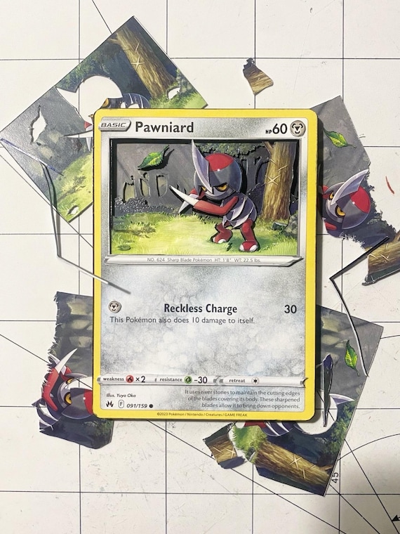 3d Pokemon Card Pawniard - Etsy