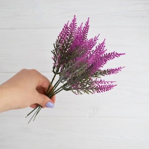 5 stems Artificial purple Lavender Flower filler Fake Lavender Faux flowers Wildflowers Country flowers Lavender picks