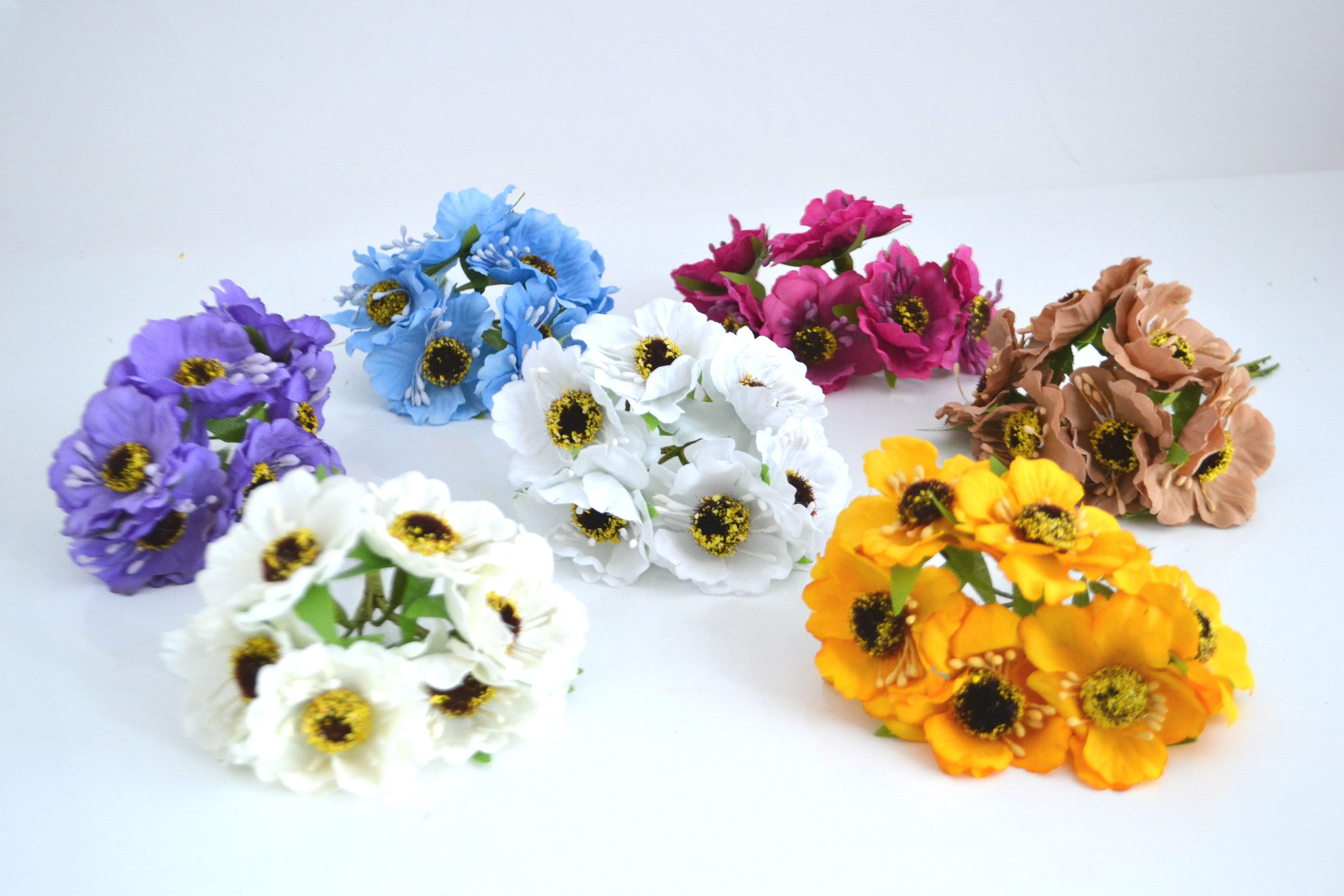 Small Poppy flowers Artificial poppy Fake poppy Mini bouquet Etsy