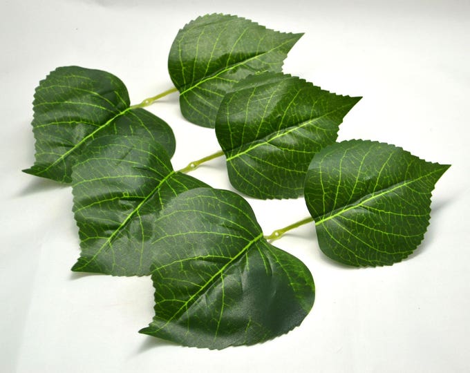 Hydrangea Leaves Artificial Plants Silk Leaves Greenery Decor Green