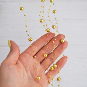 1.36 yards/5 pieces Pearl beaded garland Gold Elegant Table Decor Holiday decoration Wedding garland Plastic beaded