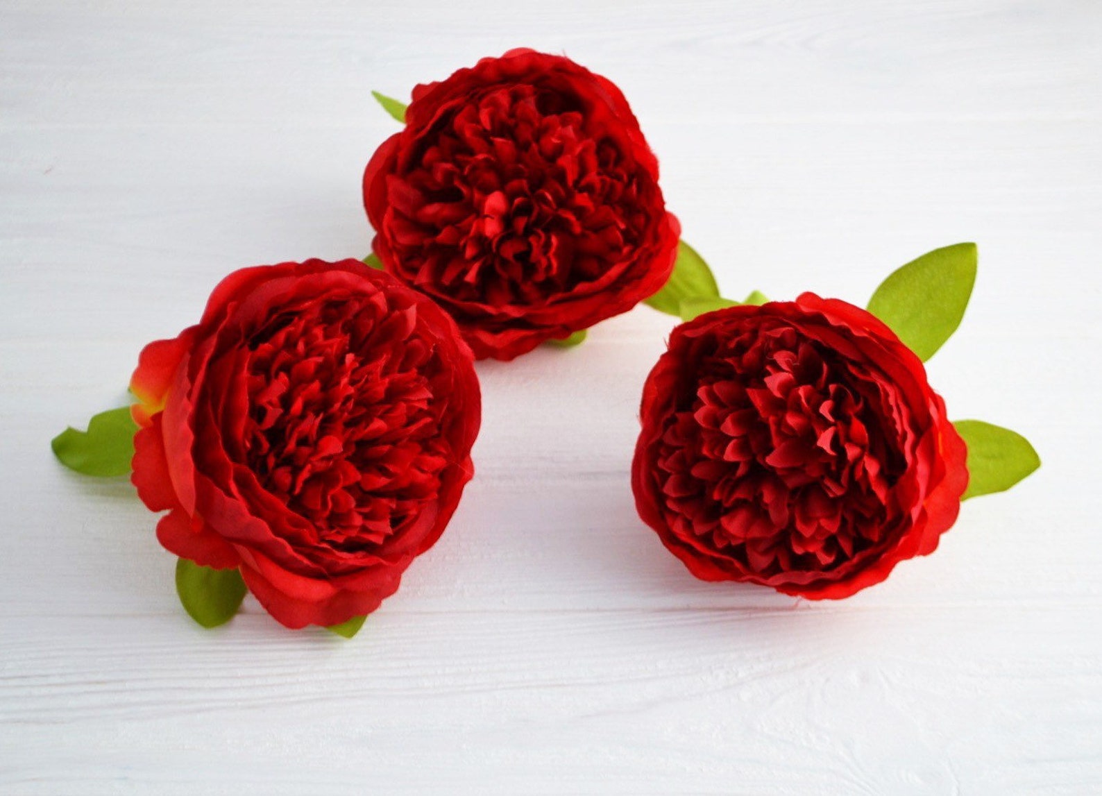 3 Pieces Red Artificial Peony Fake Peonies 3.5''/ 9 Cm Etsy