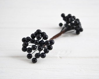 Artificial berry Black berries Fake berry Faux fruit Crafting berries 0.8 cm/0.31'' diameter Berry bundles