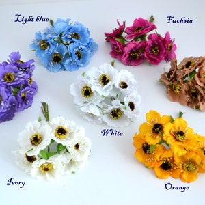 Small silk flowers Artificial poppy Fake poppy Mini bouquet Faux Poppy Silk flowers Craft poppy