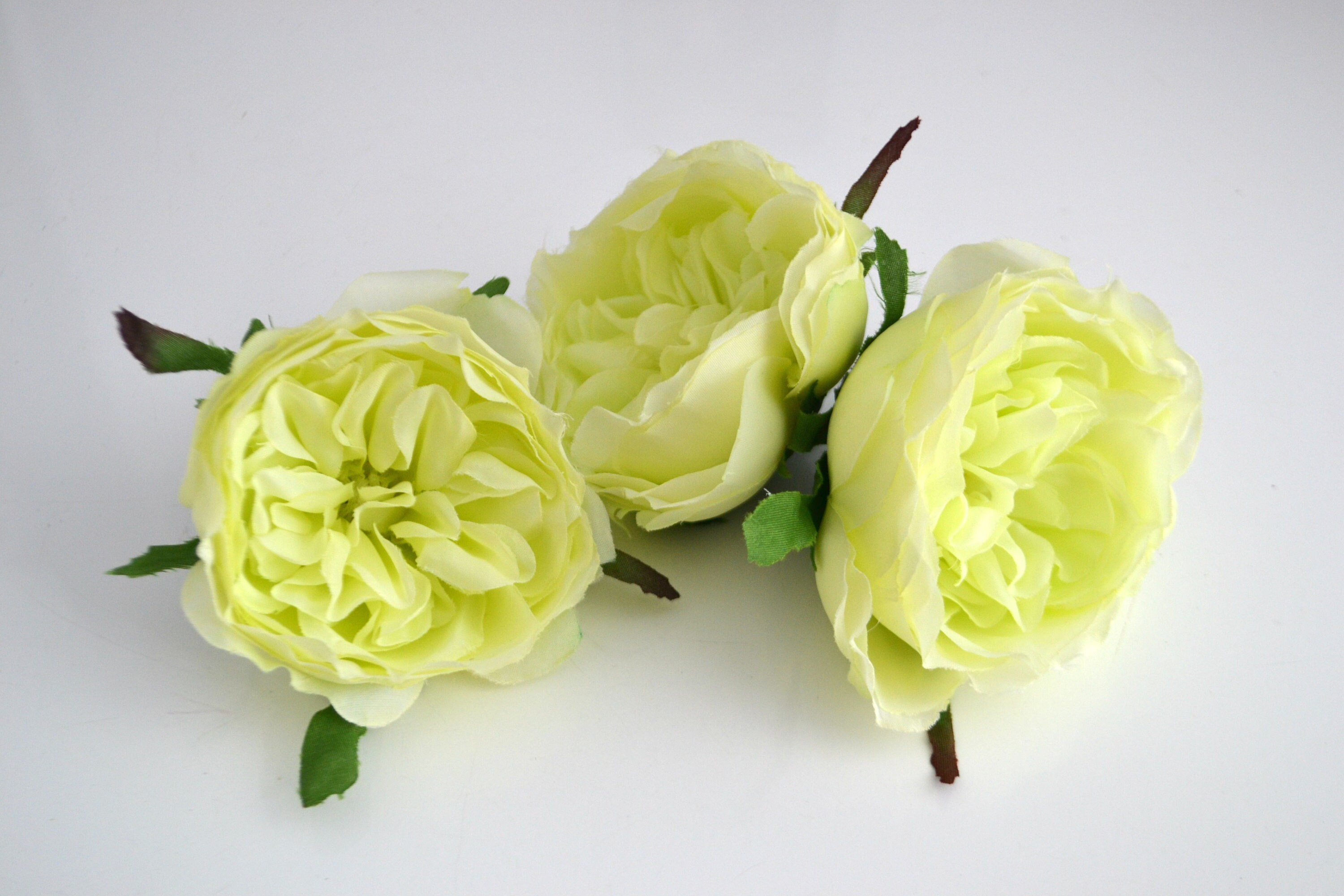 3 Pcs Silk Artificial Rose Light Green Flowers Faux Rose Fake Etsy