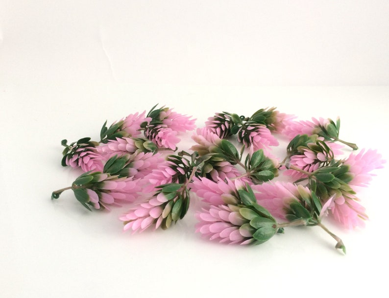 Faux succulents Fake plants Plastic greenery 14 pcs Pink artificial succulents