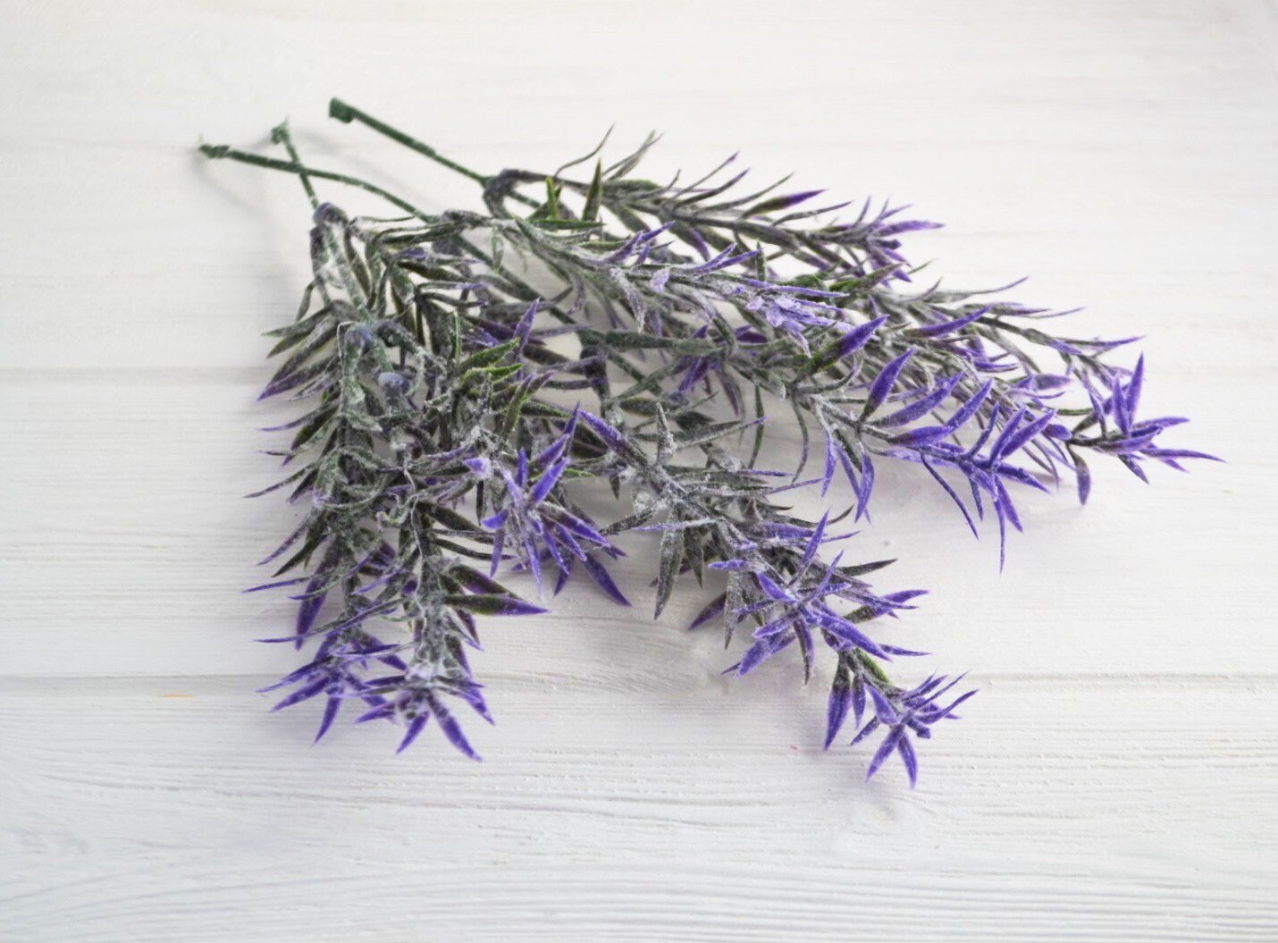 3 stems Artificial greenery Floral filler Purple rosemary Etsy