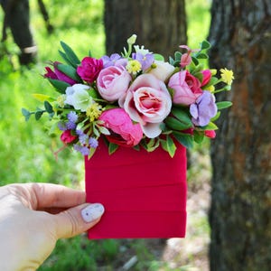 Pocket boutonniere Hot pink lilac yellow flower accessories Boutonniere flower Buttonhole Groom Groomsmen