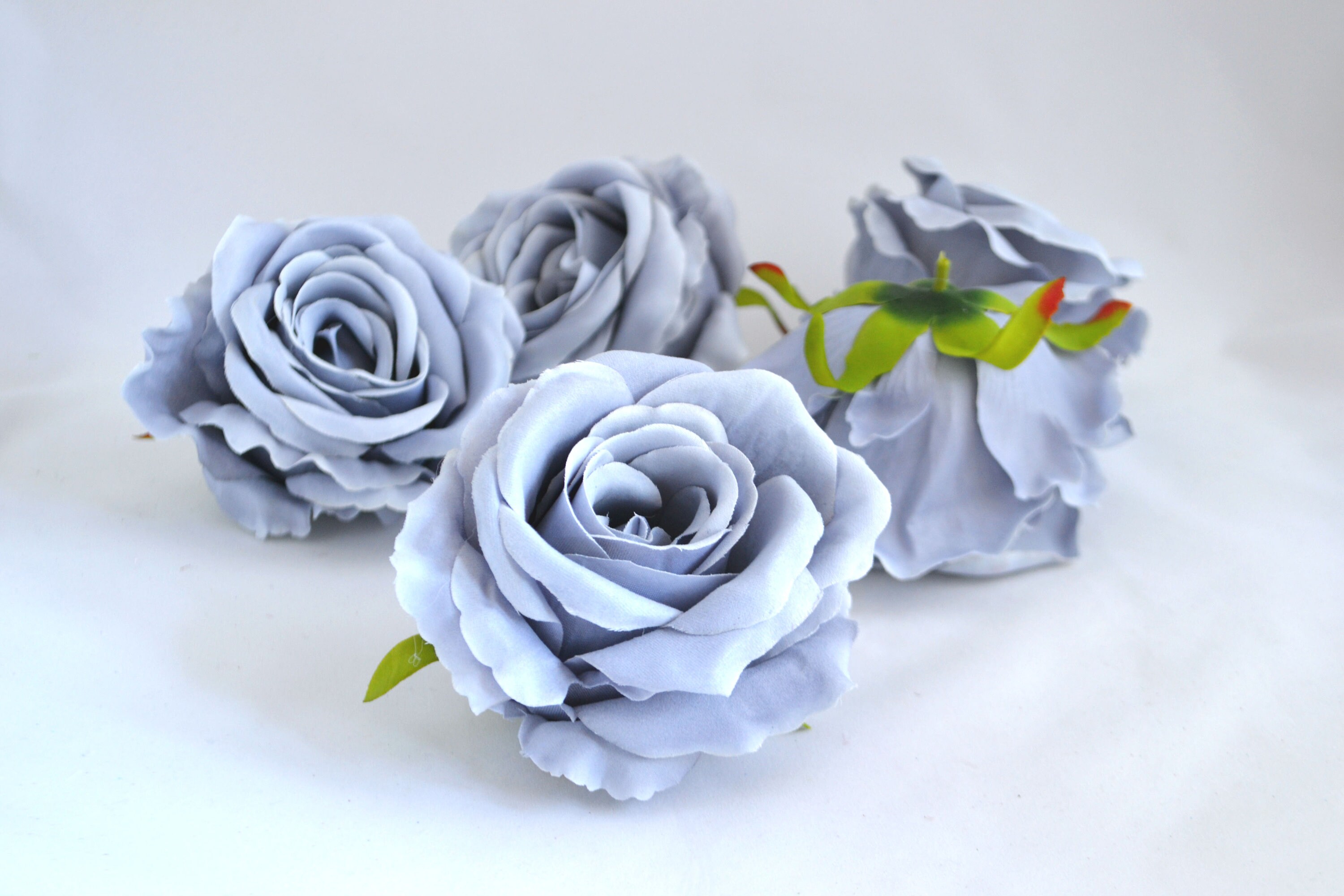 5 pieces dusty blue Rose Head Fake Roses Artificial flowers Etsy