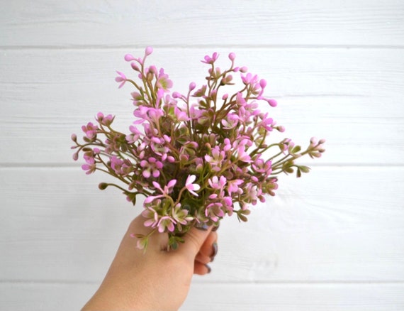 25 Sprigs Pink Tiny Artificial Flowers Small Filler Fake Flowers