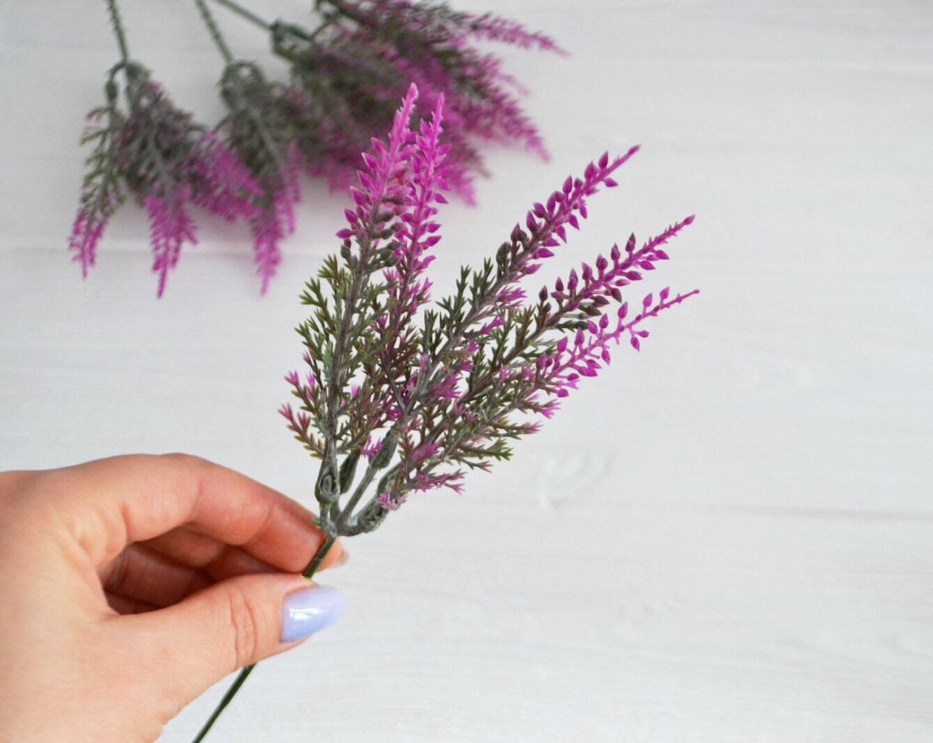 5 Stems Artificial Purple Lavender Flower Filler Fake Lavender Etsy