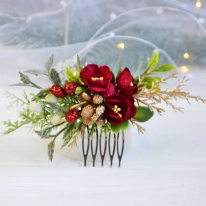 Peignes mariage de Noël Accessoires cheveux d'hiver Pinces à cheveux mini-fleurs Peigne à cheveux des bois