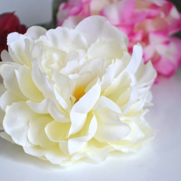 1 piece Silk artificial peony 14 cm Pink burgundy ivory peonies Fake flowers Fall wreath