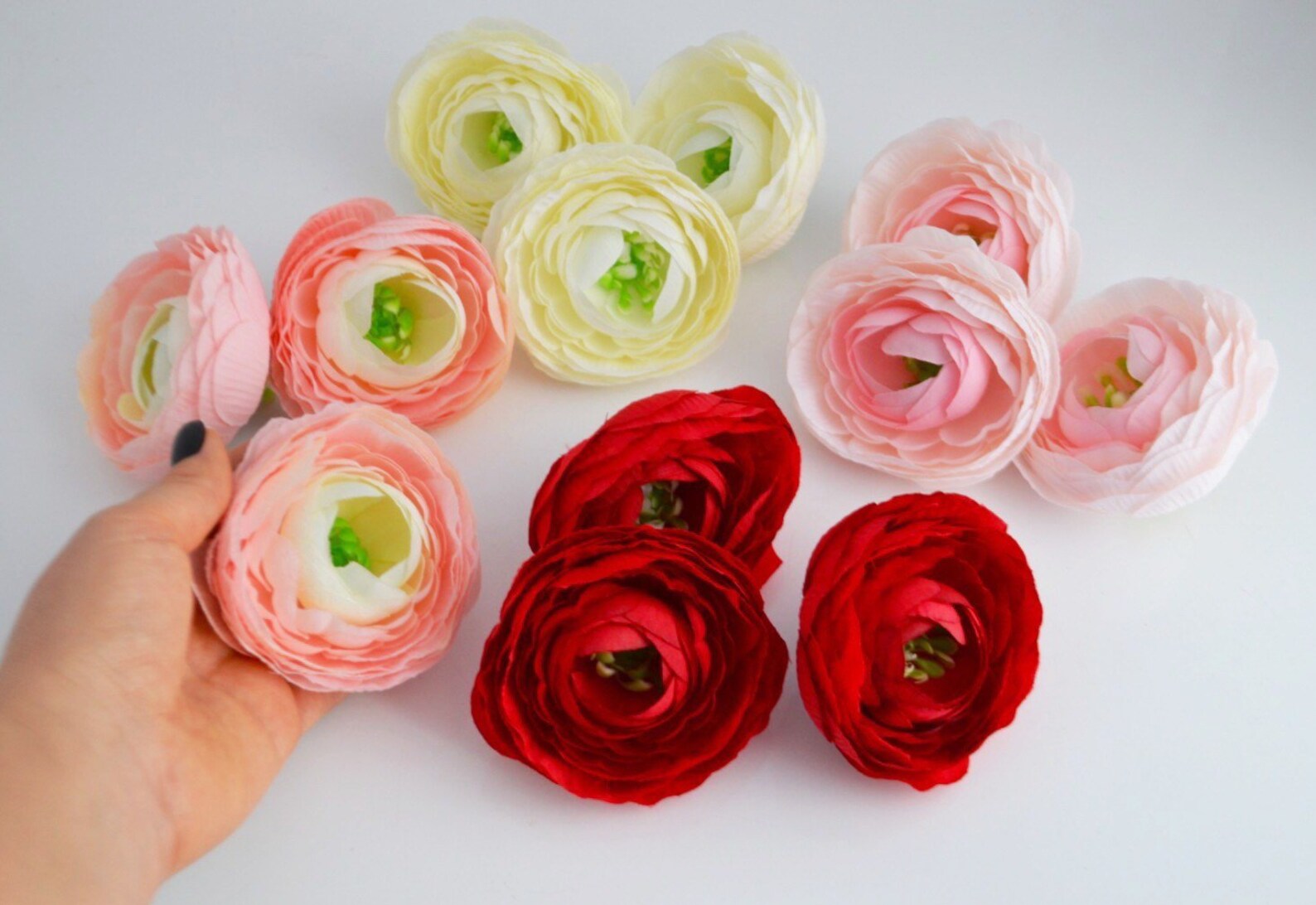 Artificial Ranunculus Silk flowers Fake ranunculus 4 colors Etsy