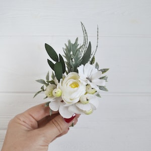 White sage green boutonniere Grom Wedding accessories Groomsmen rustic boutonniere Artificial Boutonniere Accessories for groom