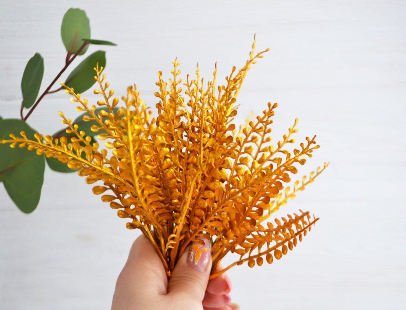 21 Gold artificial double leaves Fake leaves Faux foliage Etsy