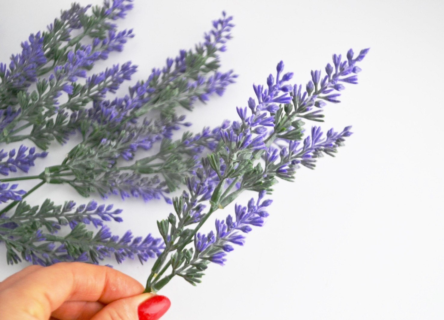 Artificial Lavender stems 7 pieces Purple Lavender Fake Etsy