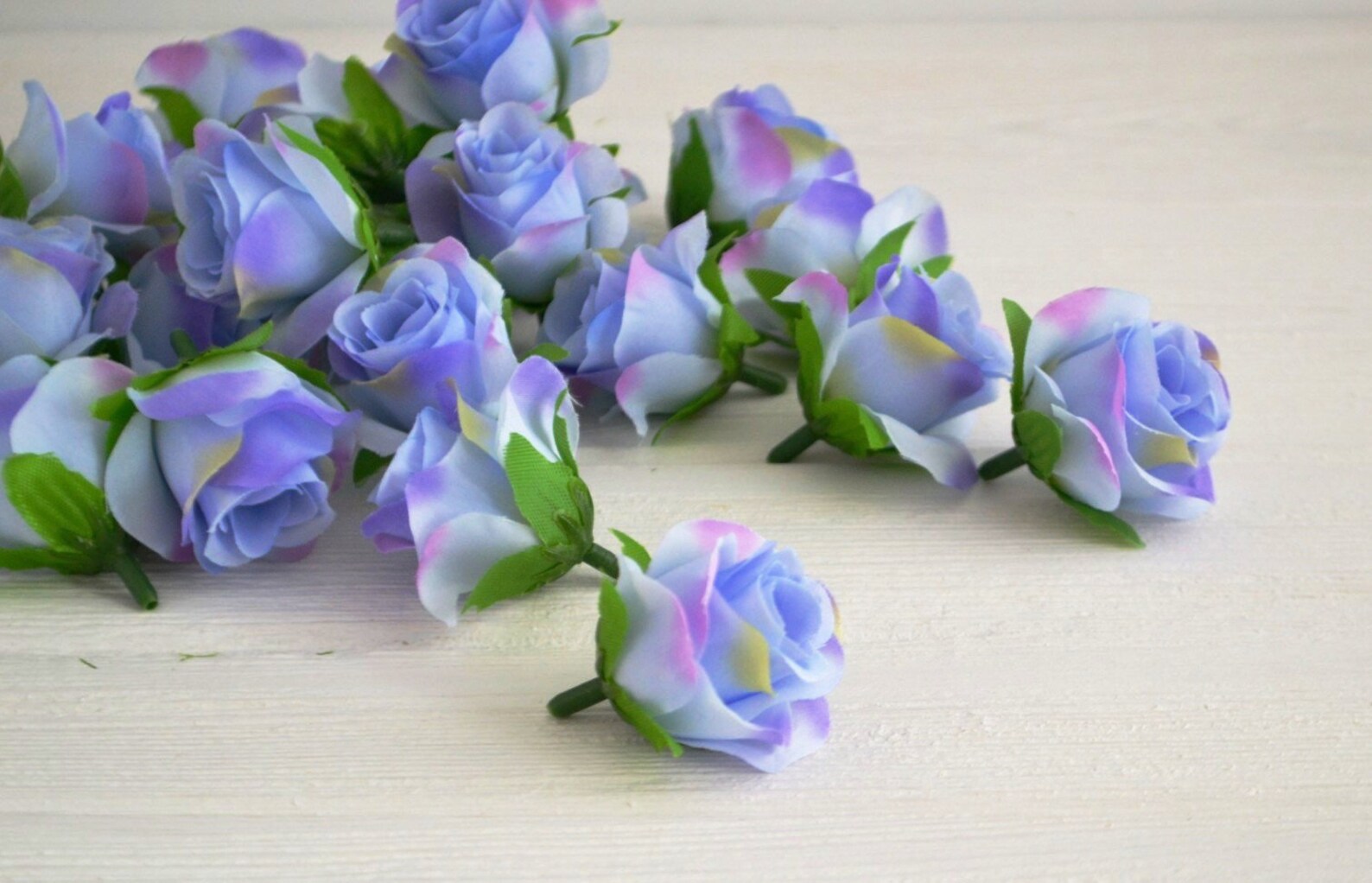 5 Pieces Light Blue Artificial Rose Heads Mini Roses Fake Etsy