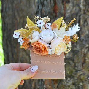 Pale pocket boutonniere Mustard terracotta white boutonnieres Wedding flowers Flower accessories Groom Groomsmen