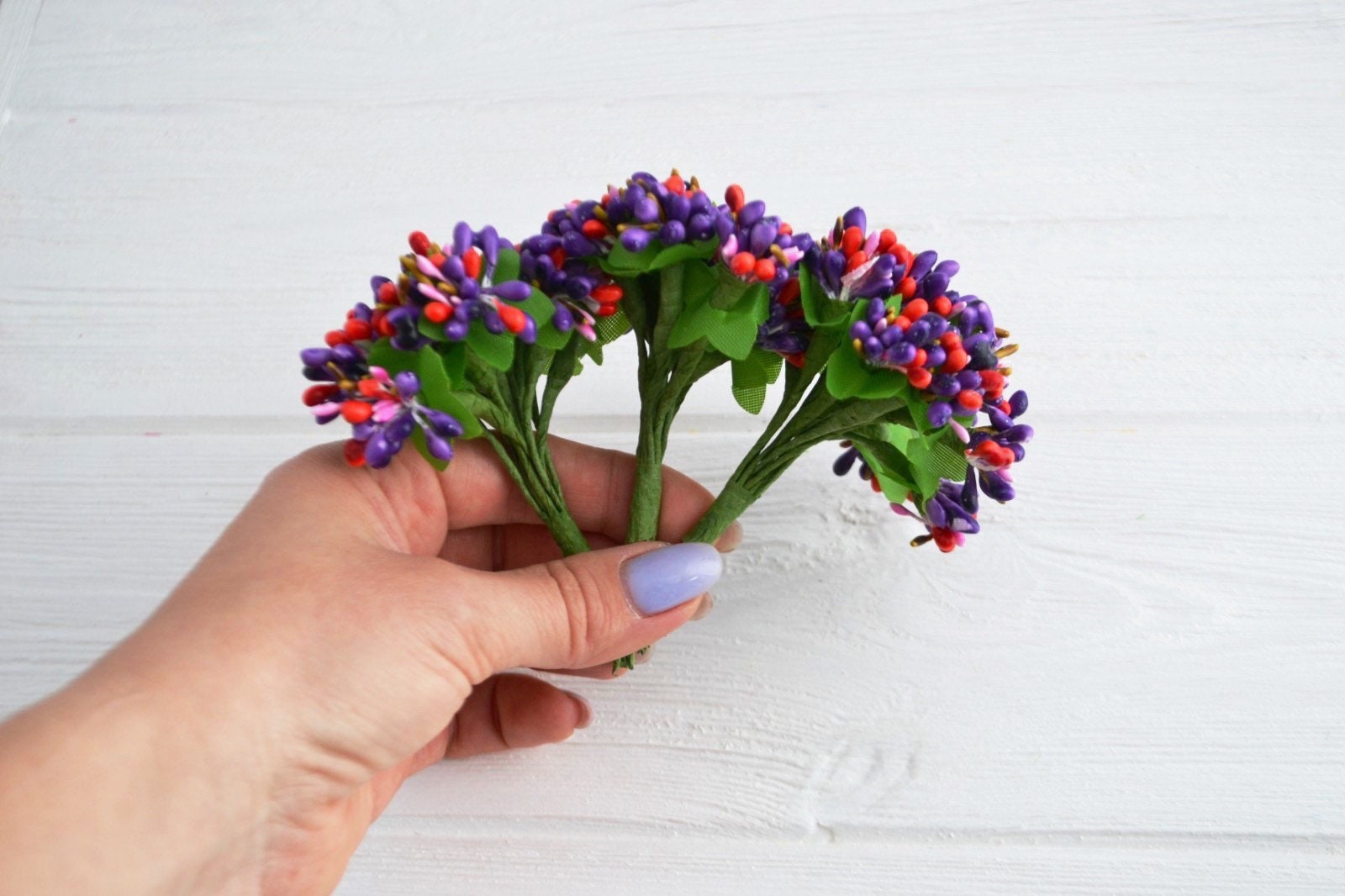36 Flower stamens Berry stems Artificial flower decor Fake Etsy