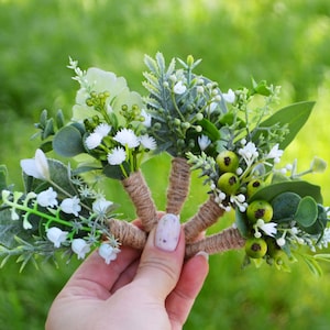 Rust greenery boutonnieres White green floral accessories Men&#39;s boutonniere Groom Groomsmen buttonhole Boho wedding