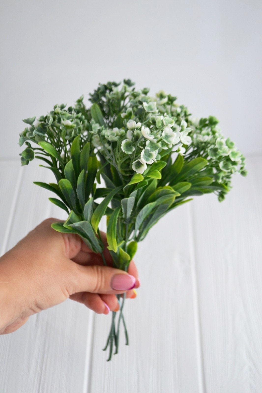 5 White artificial flower stems Fake flowers Flower filler Etsy