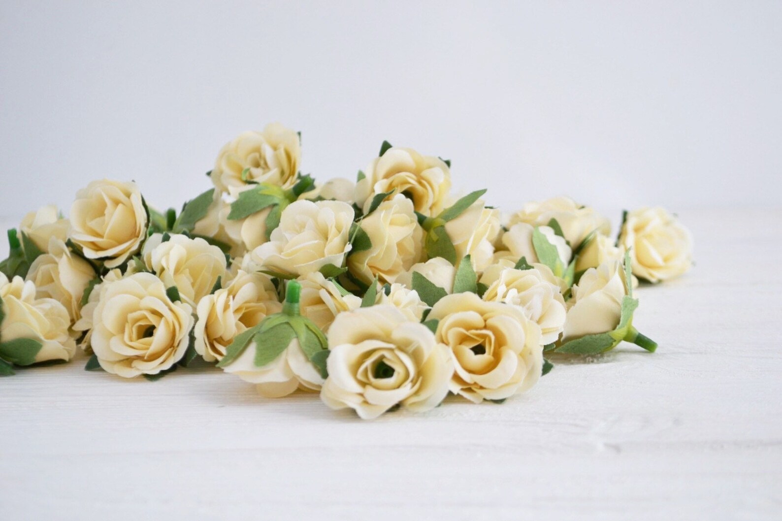 18 Ivory mini artificial roses Fake rose Silk flowers Small Etsy