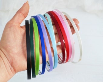 Satin Ribbon Covered Metal Headband Base - DIY Flower Crown Kit (2 Pieces)