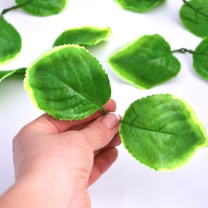 Silk artificial leaves Faux leaves Double flower leaves Wreath filler Millinery leaves Artificial greenery Fake leaves