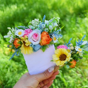Rustic Wildflower Boutonnieres Hot Pink Orange Blue White Pocket Pin Flower Corsages for Wedding Photoshoots Special Events
