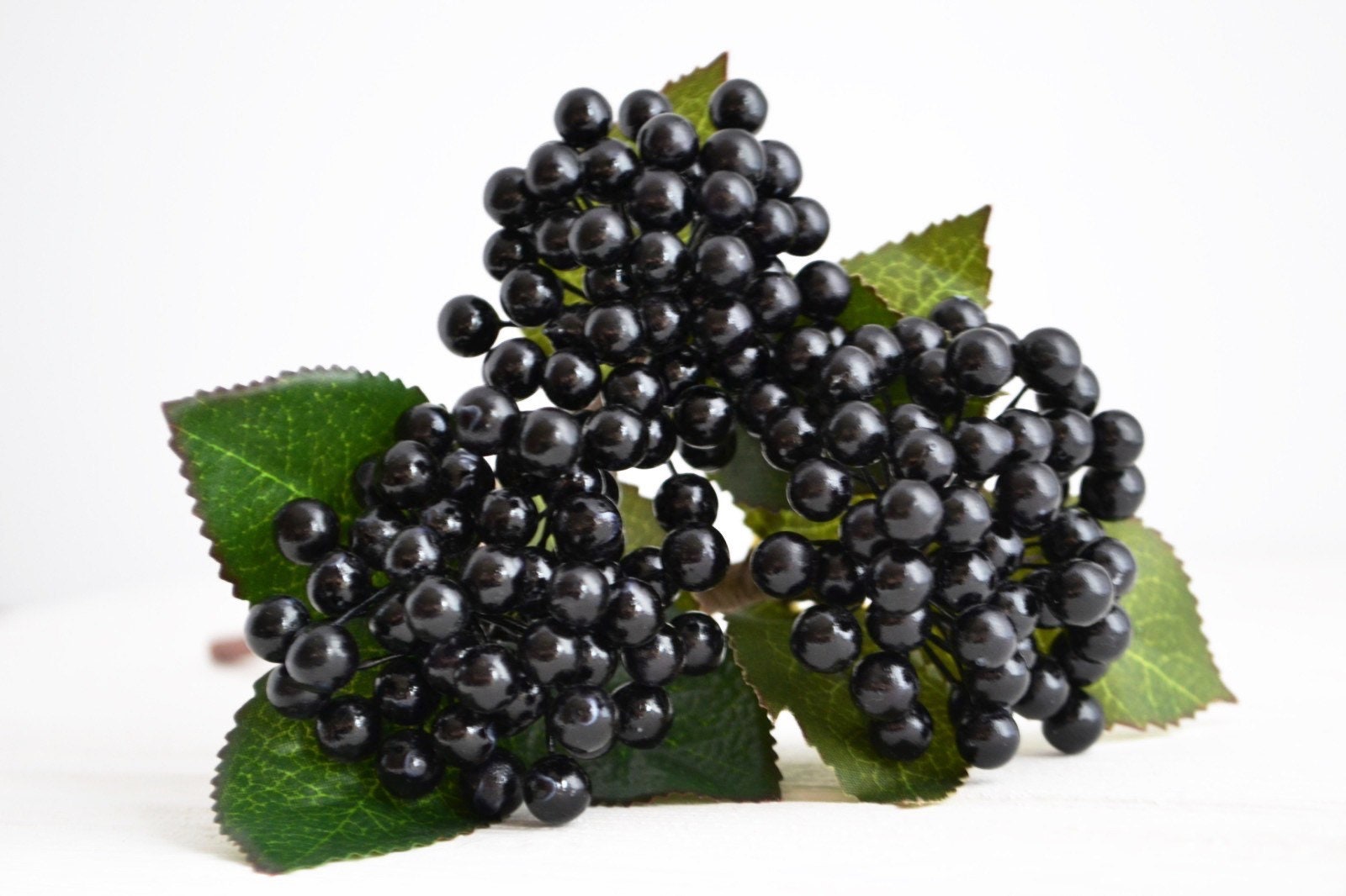 Black artificial berries stems 3 Pieces Fake berry Faux fruit Etsy