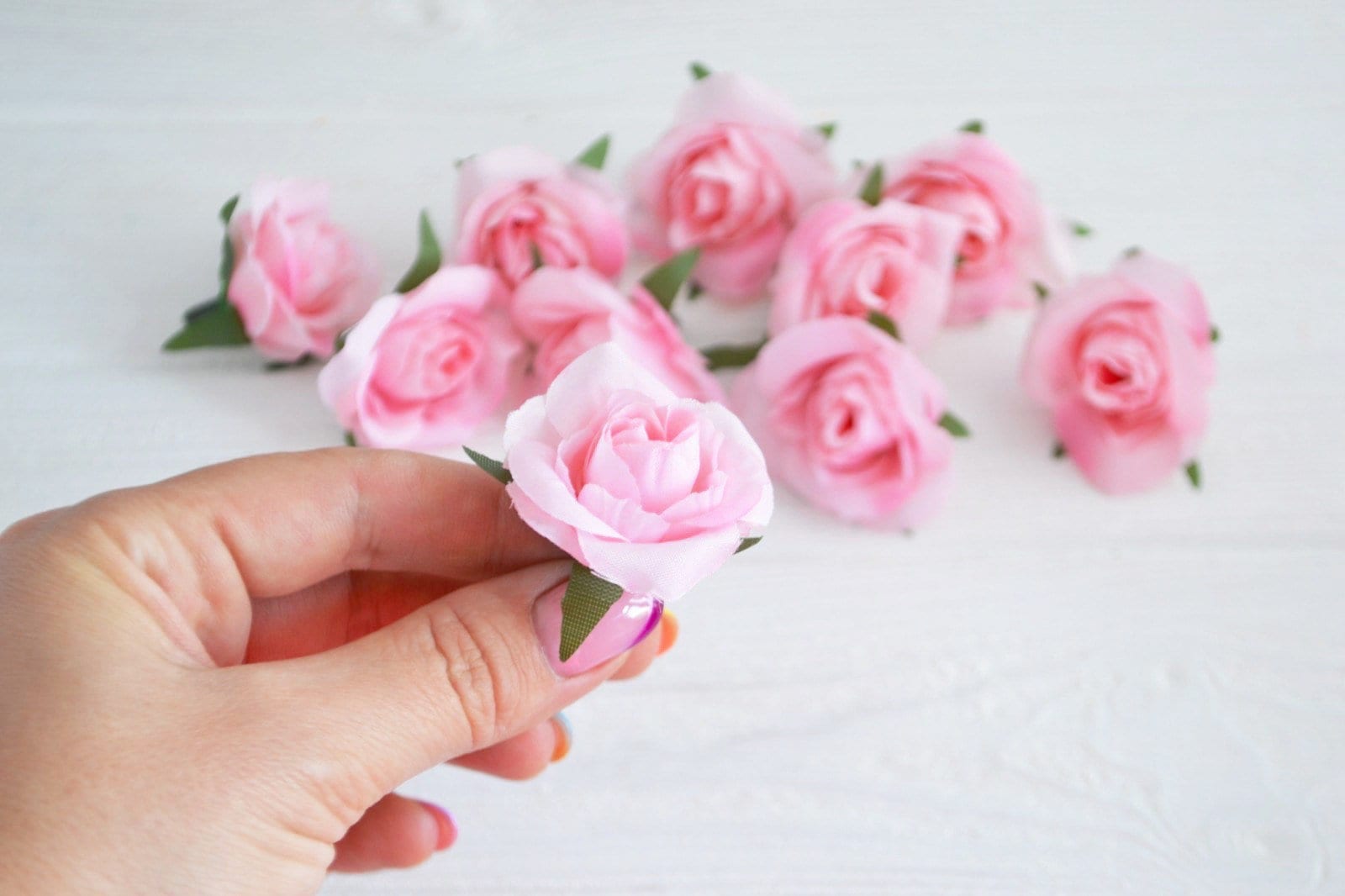Baby Pink artificial roses Silk rose Blush pink flowers Pale Etsy