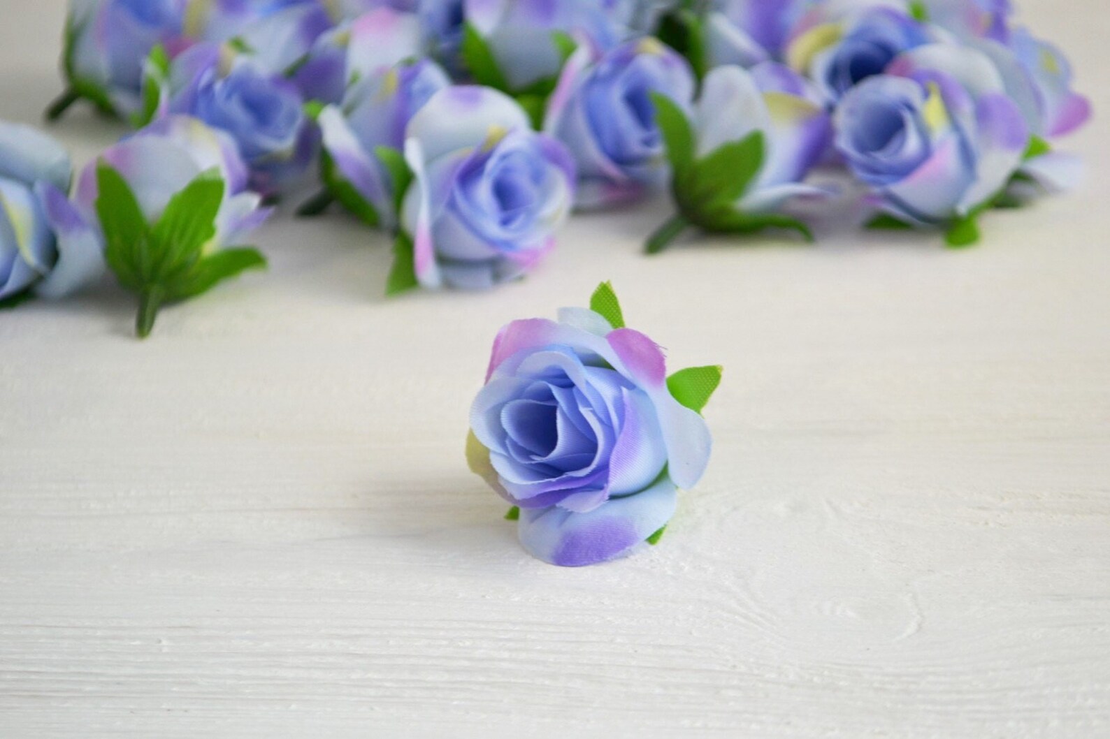 5 Pieces Light Blue Artificial Rose Heads Mini Roses Fake Etsy