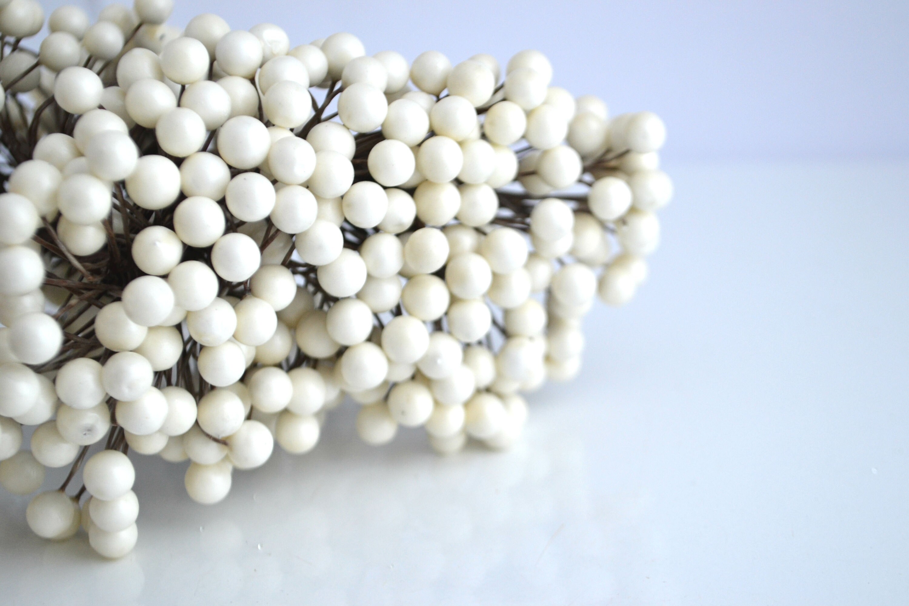 White berries Berry on wire Artificial berry Fake fruits Etsy