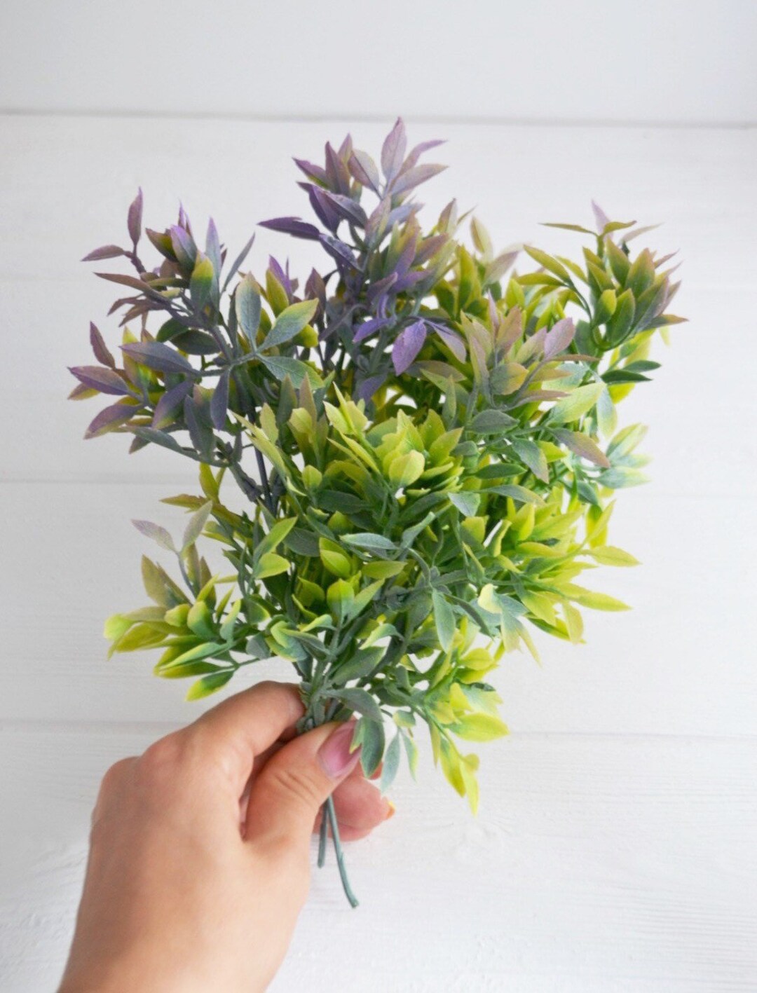 5 Artificial Greenery Stems Lilac Plants Fake Leaves Faux Etsy