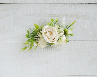 Ivory flower comb Wedding hair accessories Bridal flower clip Hair comb Floral comb Ivory wedding Floral headpiece