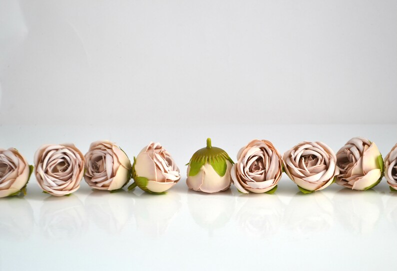 Small Fake Flowers Fake Roses Beige Silk Flowers Flower Heads Etsy