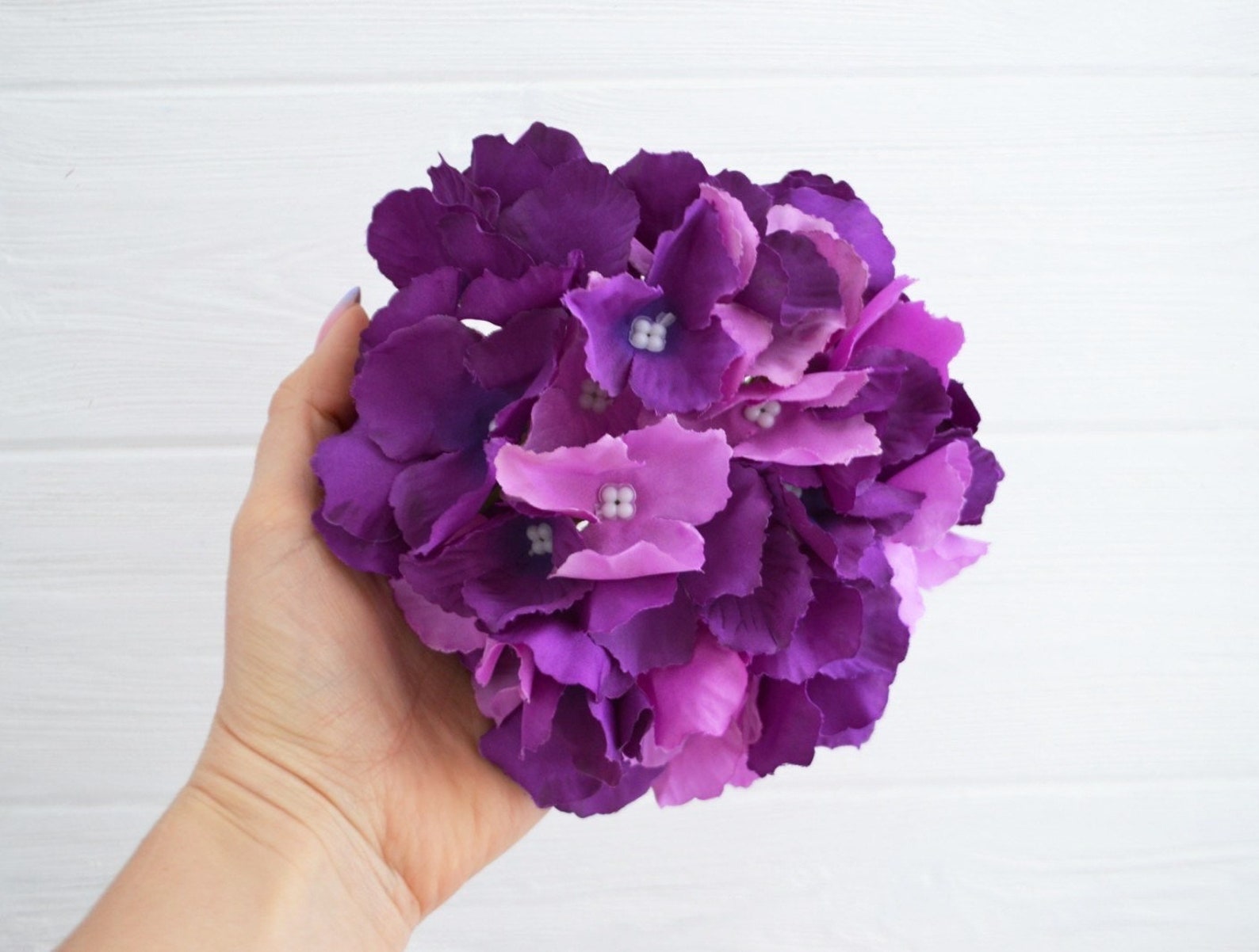 Artificial hydrangea Fake flowers Silk hydrangea Purple Etsy