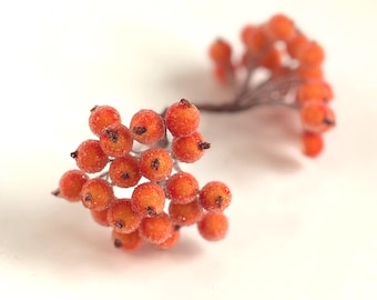 Artificial Orange Berry Stems, Autumn Decorations
