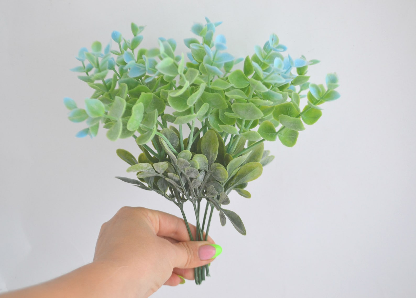 5 Fake Plants Artificial Blue Eucalyptus Faux Eucalyptus Fake Etsy